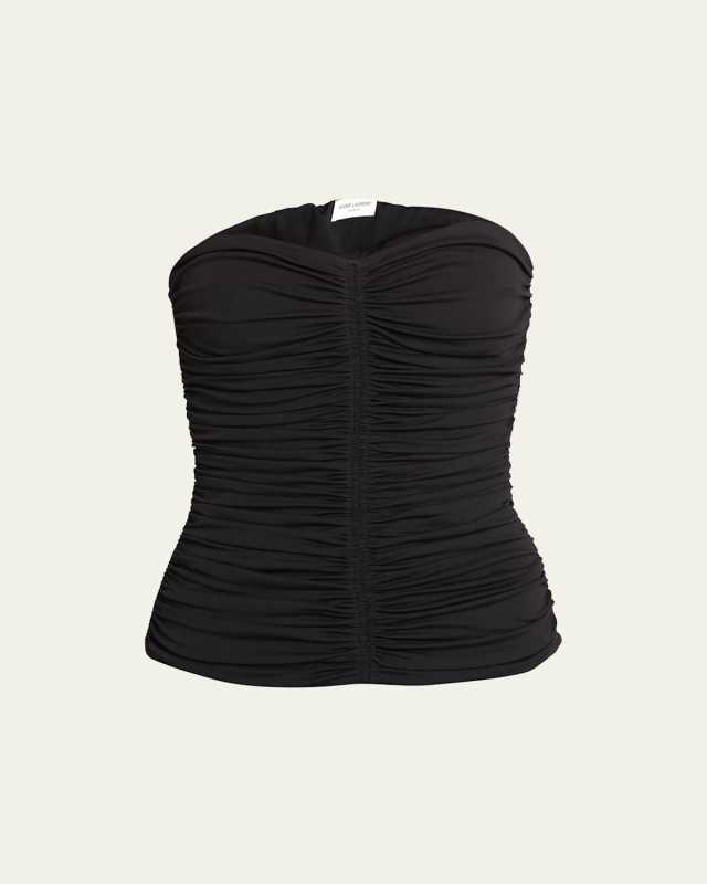 Ruched Strapless Tube Top