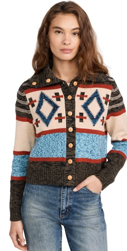 THE GREAT. The Southwest Cardigan Americana Multi