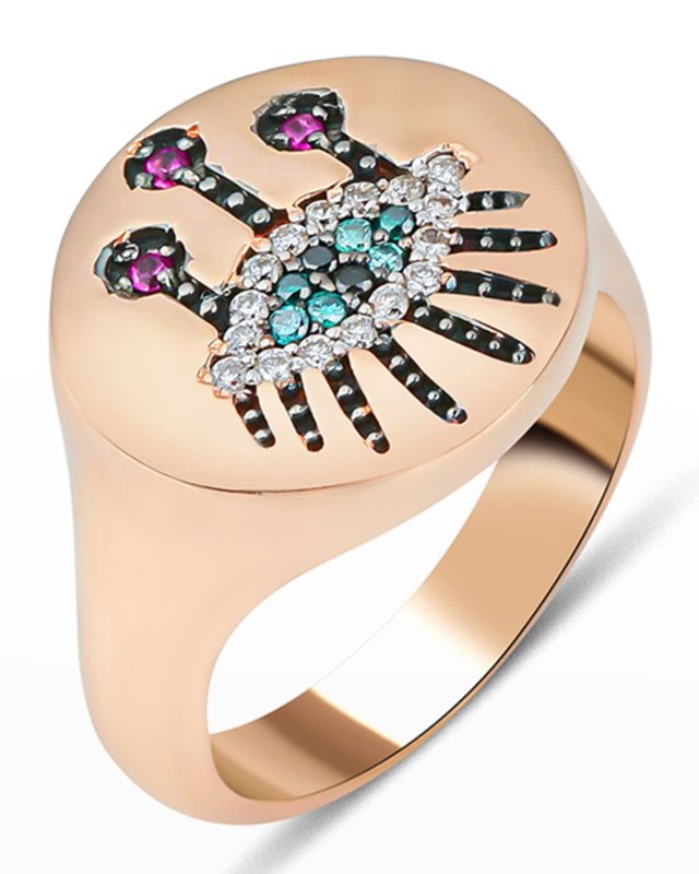 14k Rose Gold Eye Light Multi-Diamond Ring