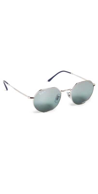 Ray-Ban Jack Sunglasses Silver/Drk Blue Mirrored Polar
