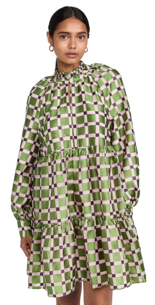 Stine Goya Jasmine Dress Lilac Graphic Check