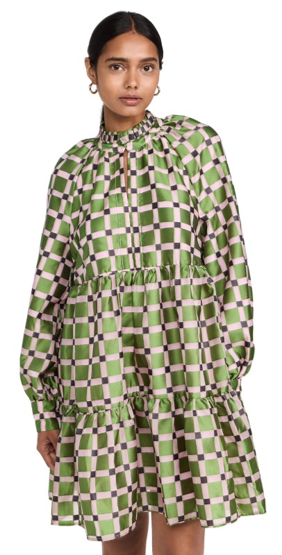 Stine Goya Jasmine Dress Lilac Graphic Check