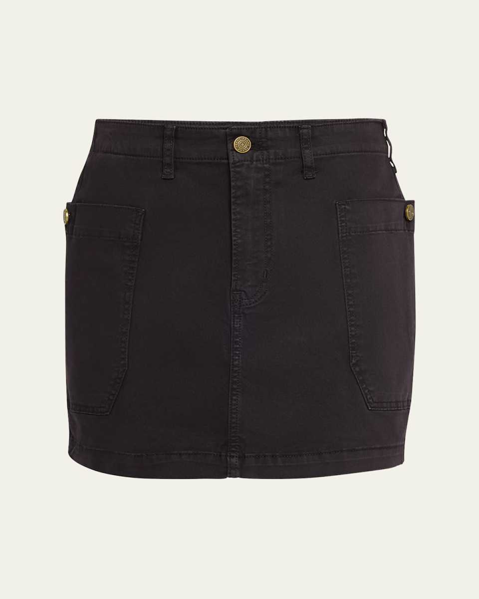 Denim Cargo Mini Skirt