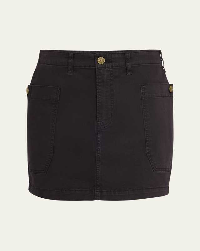 Denim Cargo Mini Skirt