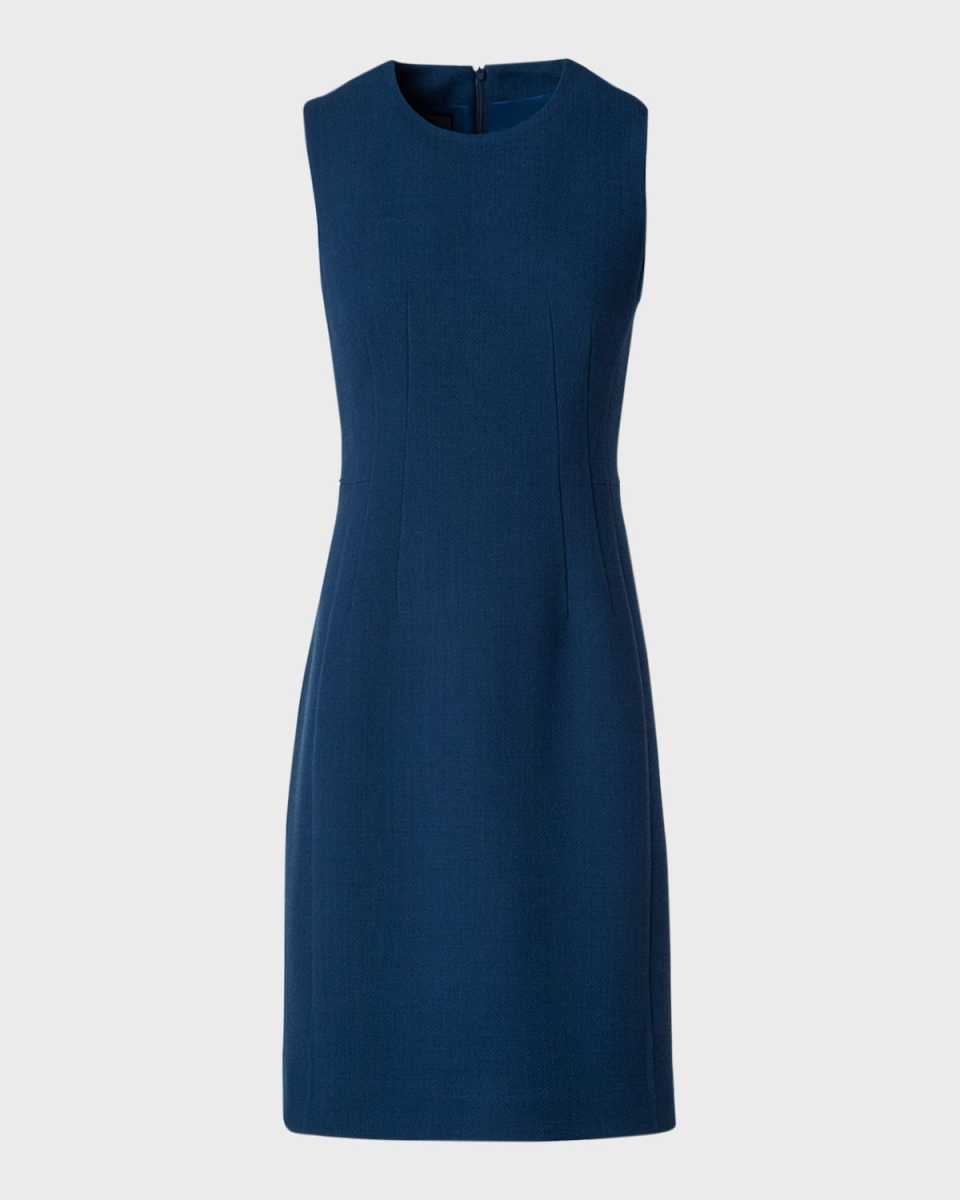 Sleeveless Double-Face Wool Sheath Dress