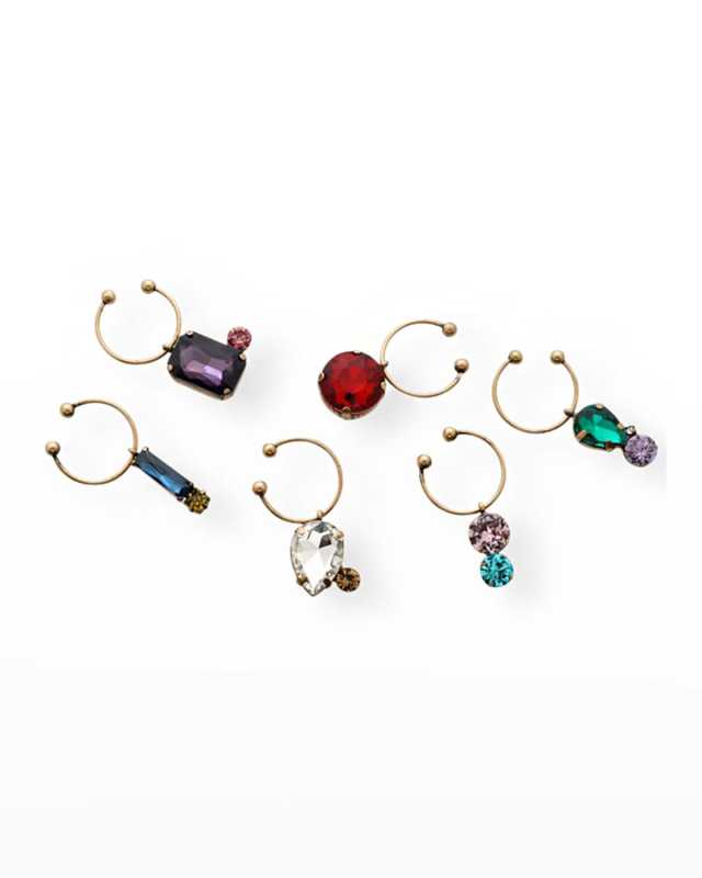 Jeweled Wine Charms, Set of 6