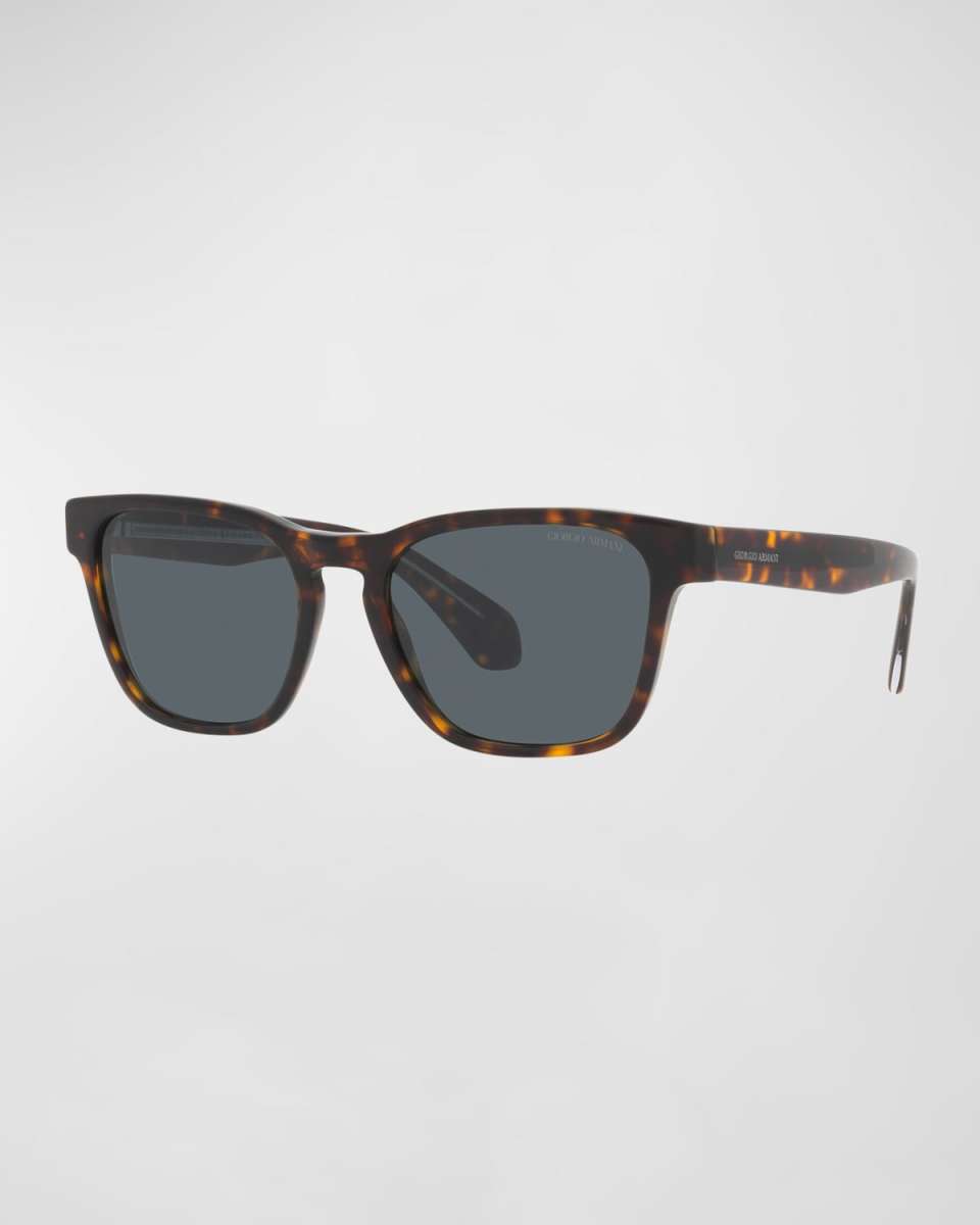 Logo Havana Rectangle Acetate Sunglasses