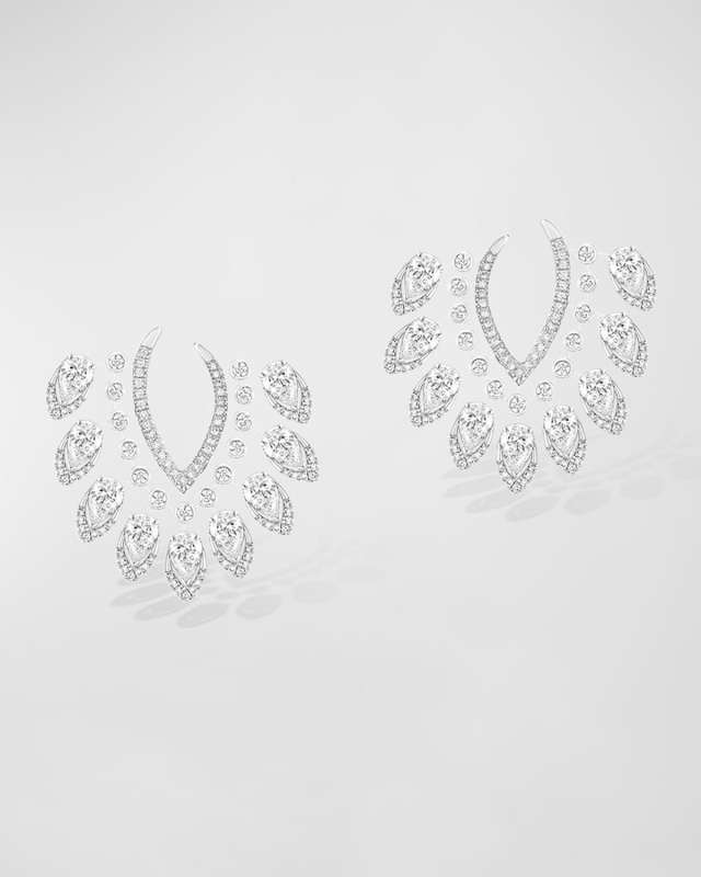 Desert Bloom 18K White Gold Diamond Earrings