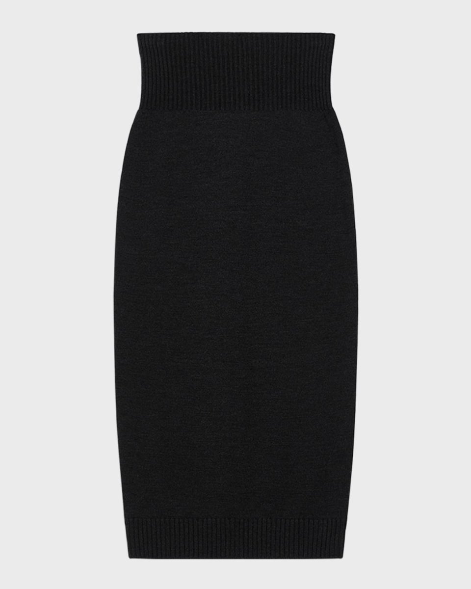 Melk Stretch Wool Midi Pencil Skirt