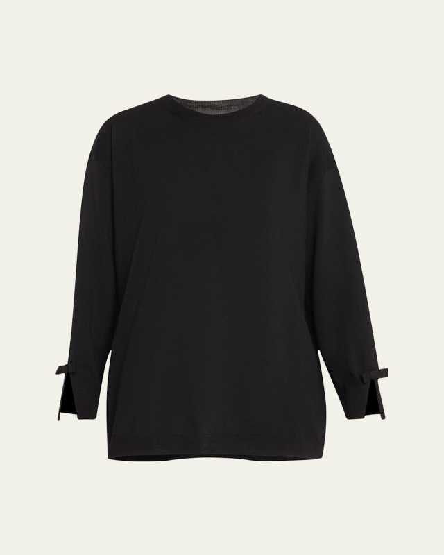 Wool Sweater with Bow Details