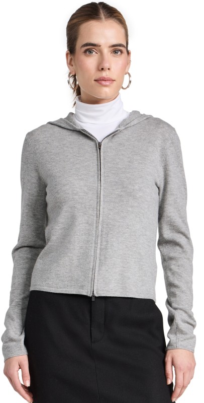 Vince Zip Hoodie Black
