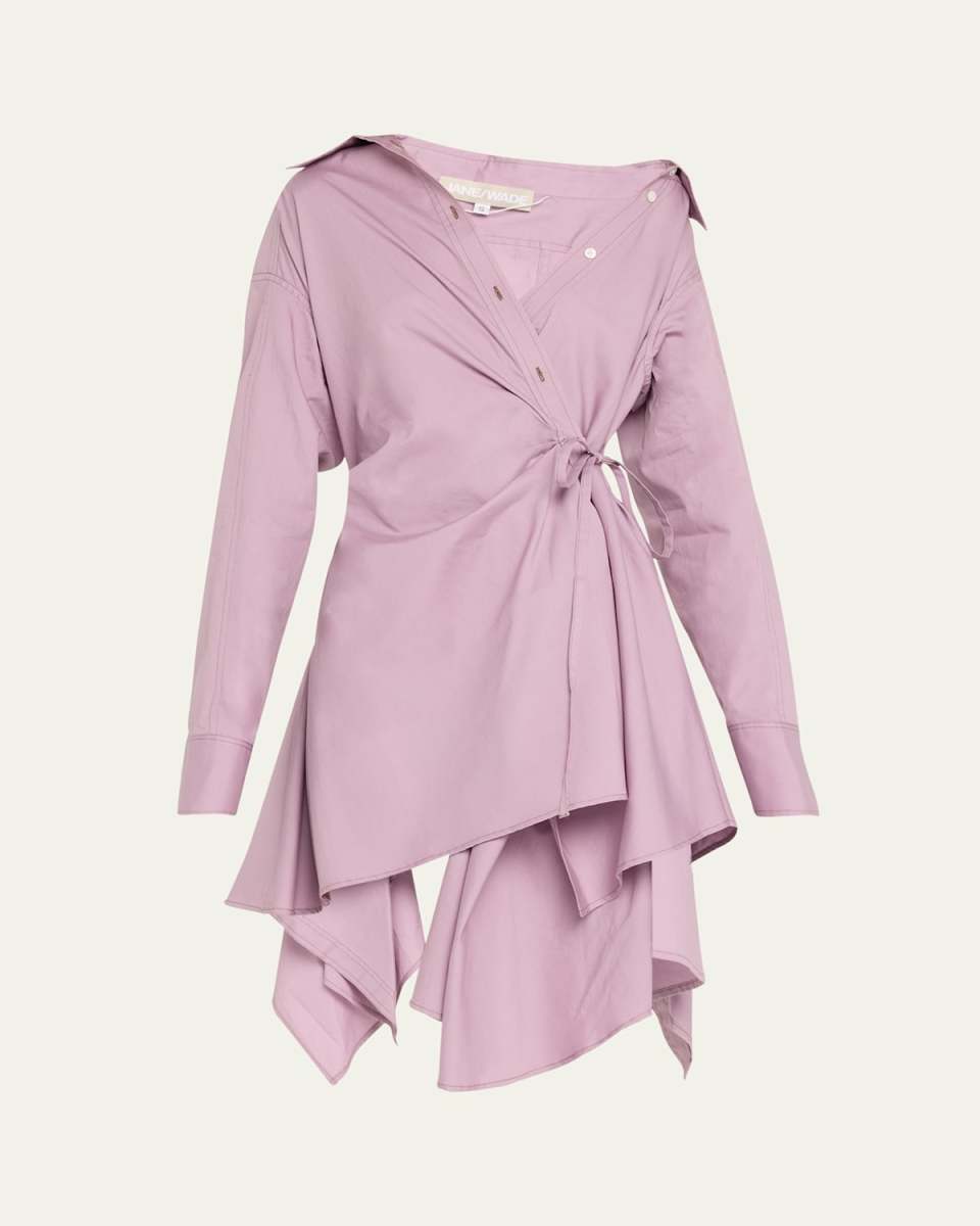 Long-Sleeve Wrap Shirtdress
