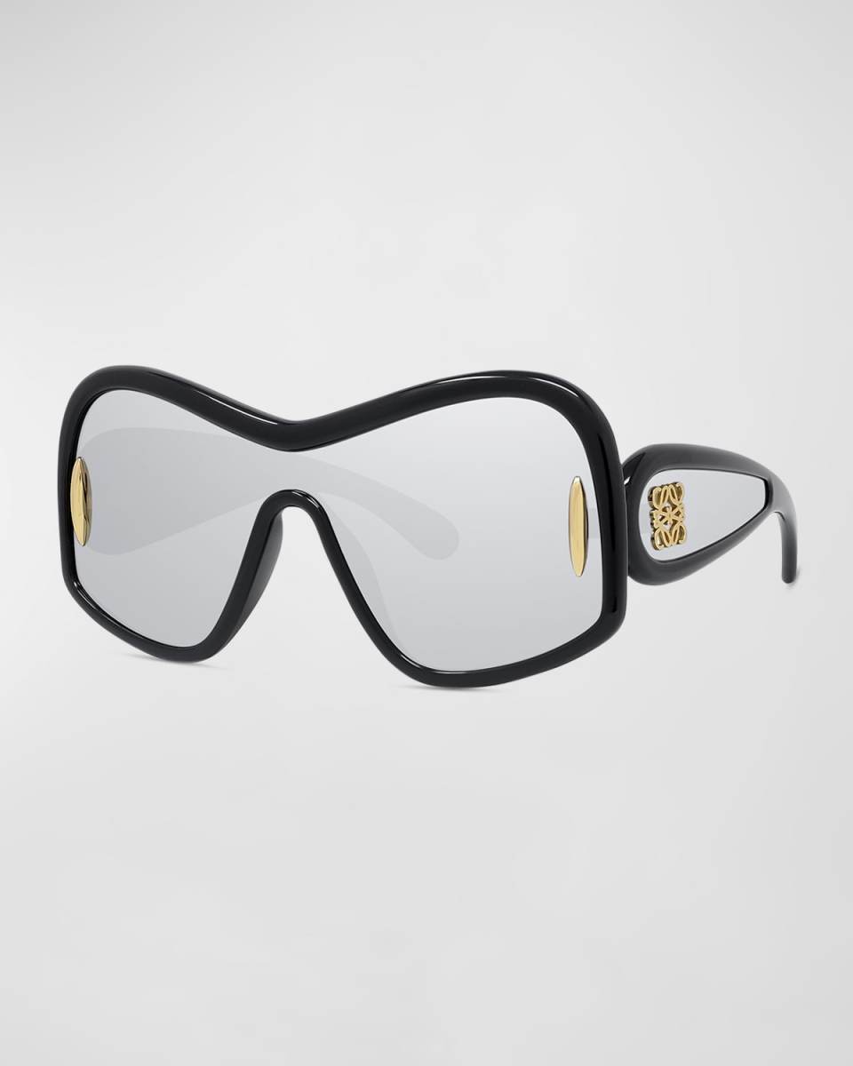 Anagram Mirrored Acetate Shield Sunglasses