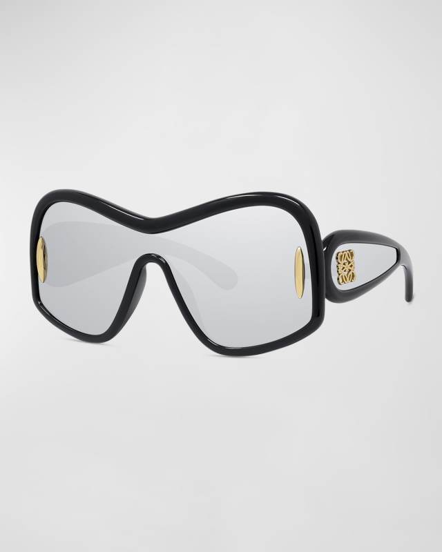 Anagram Mirrored Acetate Shield Sunglasses