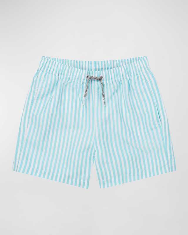 Boy's Deck Striped Swim Trunks, Size 1-13