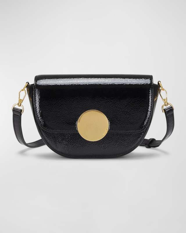Lottie Crinkled Patent Leather Crossbody Bag