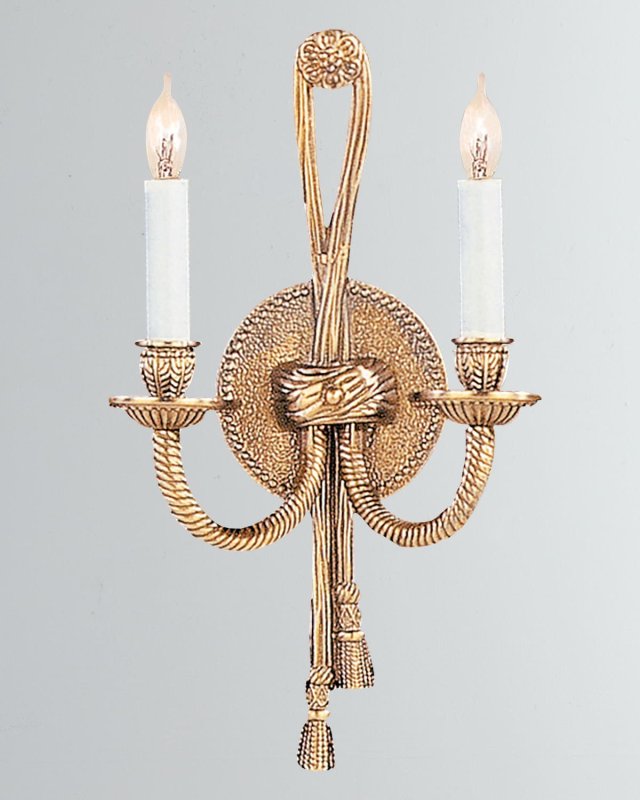 2-Light Olde Cast Brass Wall Mount