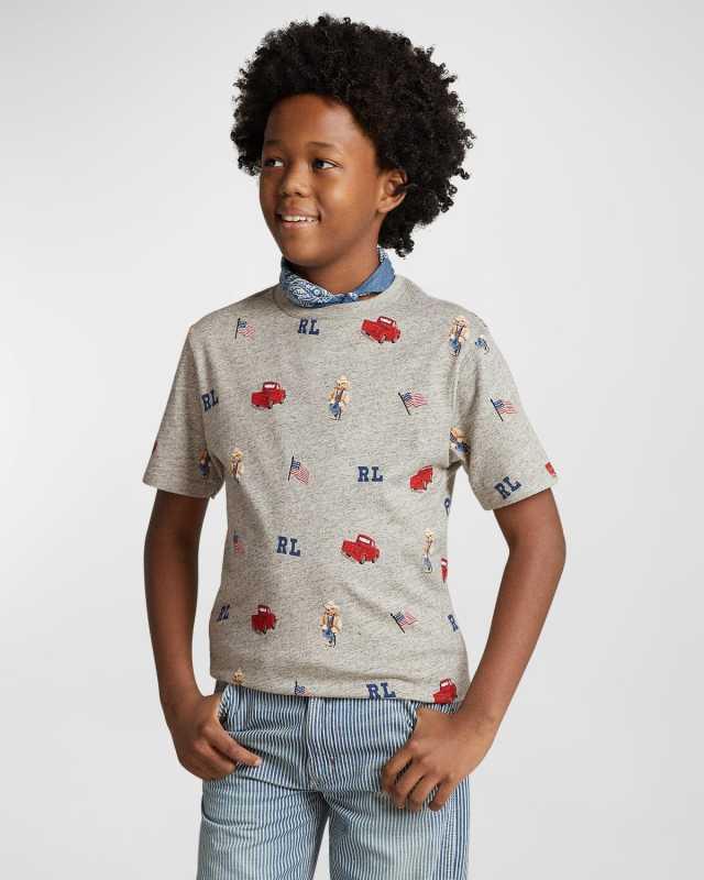 Boy's Graphic Polo Bear W/ Truck T-Shirt, Size S-XL