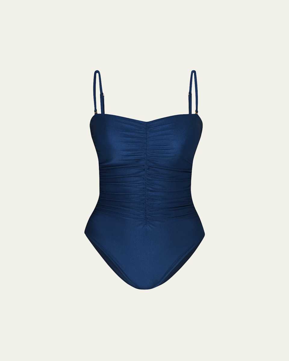 Lisa Shimmer Plunge One-Piece Swimsuit