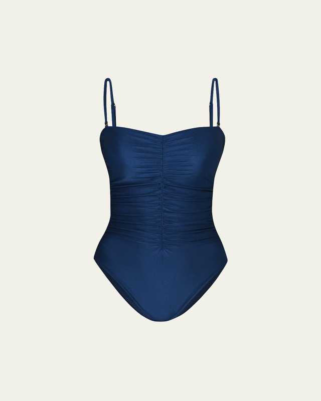 Lisa Shimmer Plunge One-Piece Swimsuit