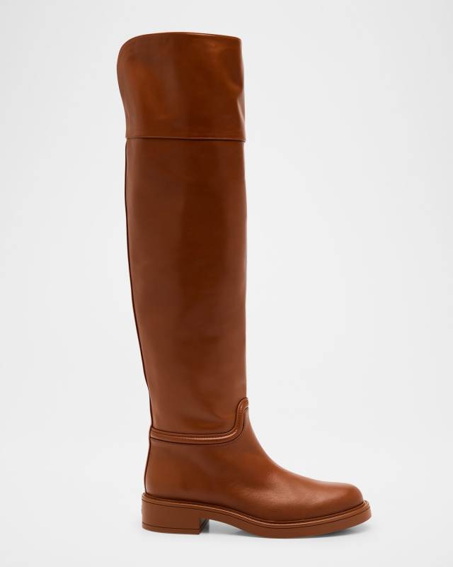 Celia Leather Over-The-Knee Riding Boots