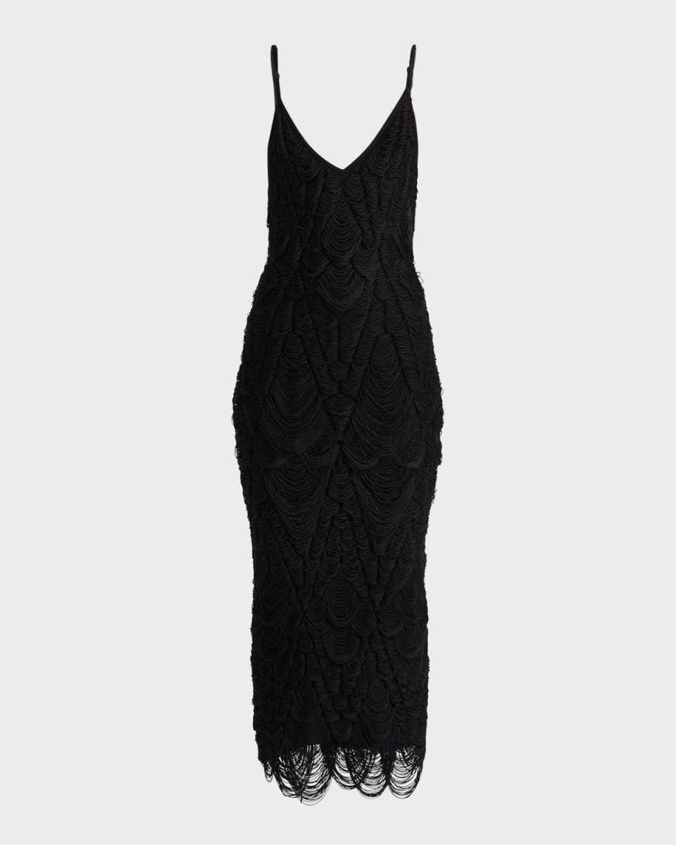 Macrame Knit Midi Dress