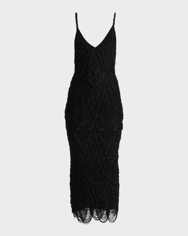 Macrame Knit Midi Dress