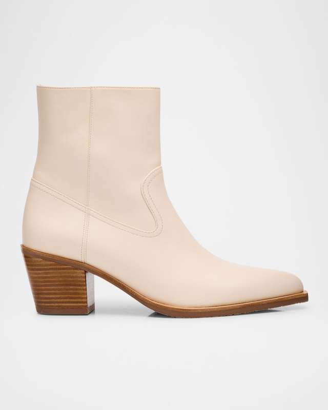 Tate Pointed Zip Leather Booties