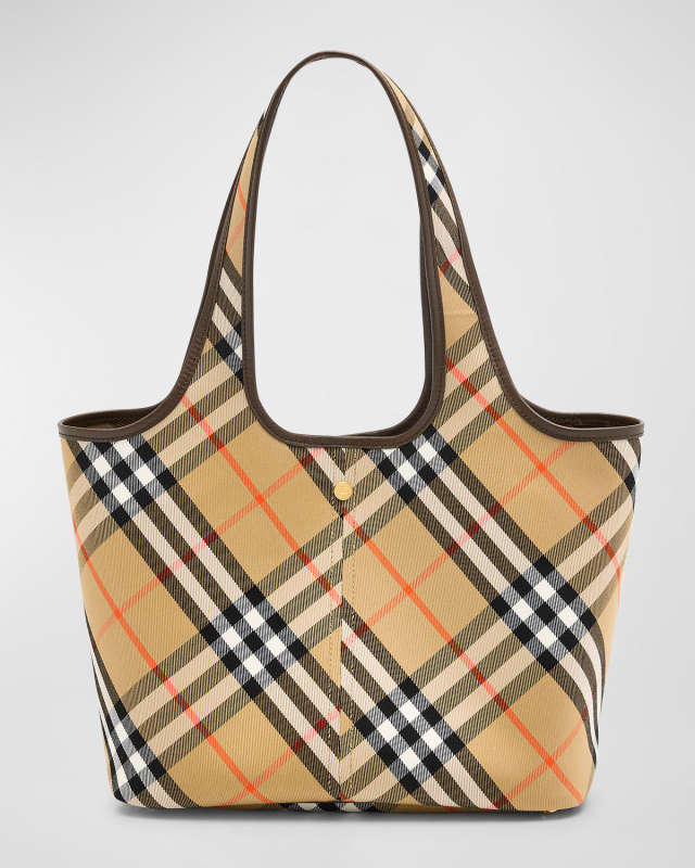 Small East-West Check Tote Bag