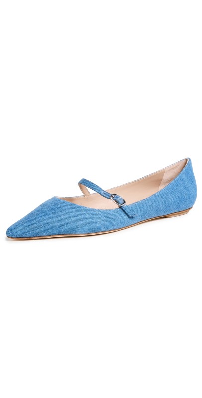Stuart Weitzman Emilia Mary Jane Flats Washed