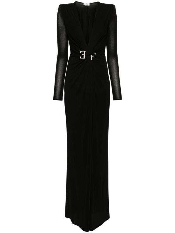knot-detail lurex gown