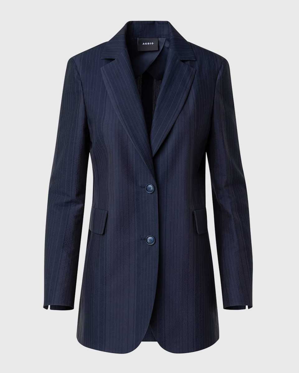Alvina Blackwatch Seersucker Blazer Jacket