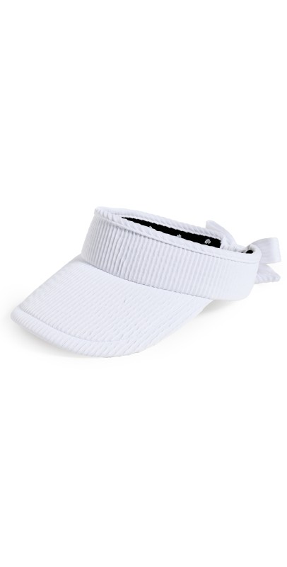Lele Sadoughi Swimmer Bow Tie Visor Chalk