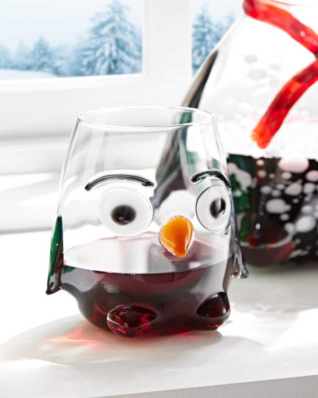 Penguin Stemless Wine Glass
