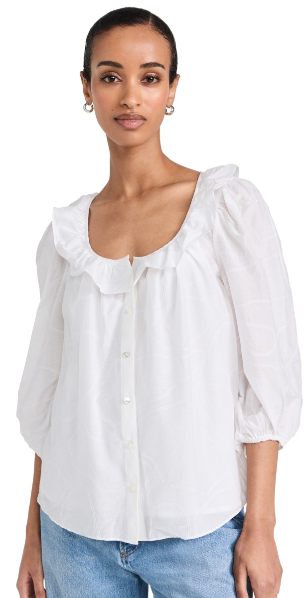 AYR The Frill Seeker Blouse Cloud 9