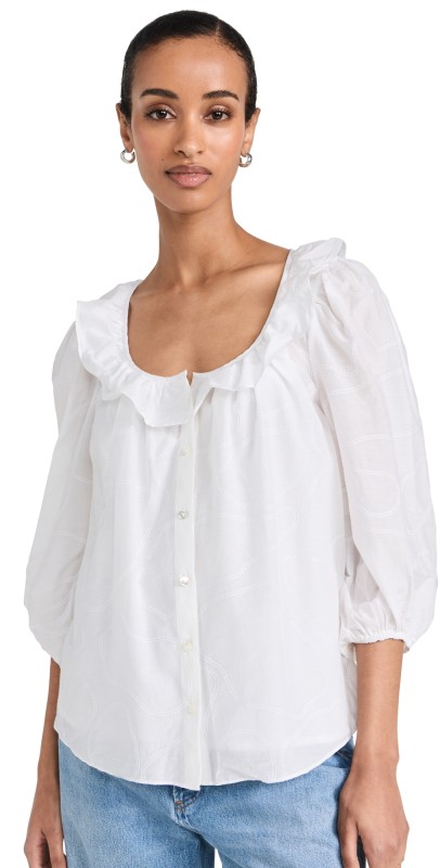 AYR The Frill Seeker Blouse Cloud 9