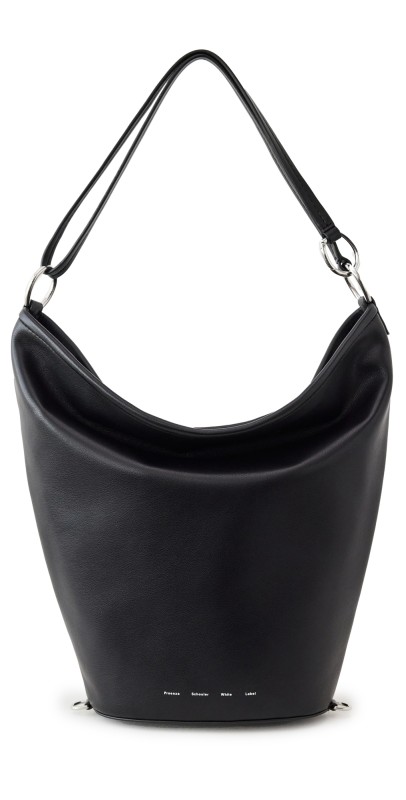 Proenza Schouler White Label Leather Spring Bucket Bag Black