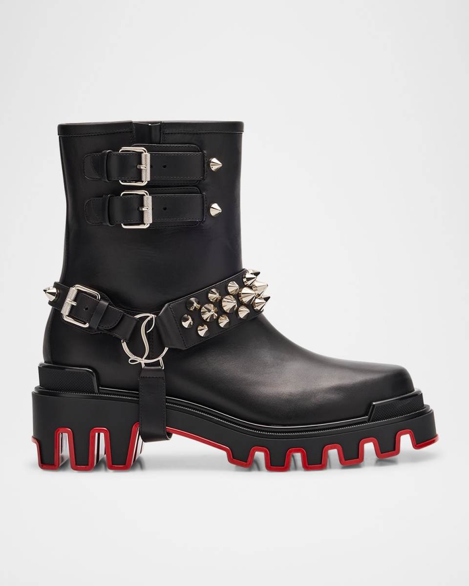 Dune Spike Harness Red Sole Biker Booties
