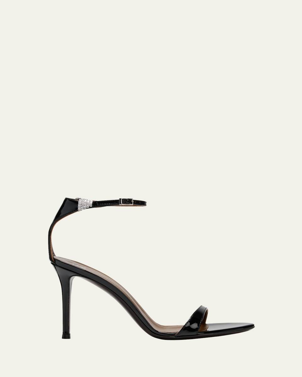 Vernice Patent Crystal Ankle-Strap Sandals