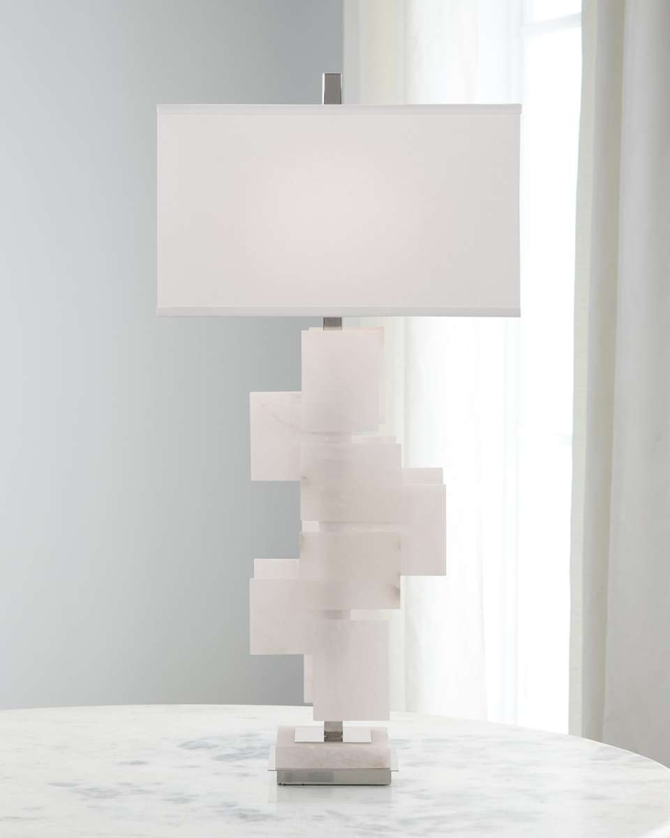 Mondrian in White Alabaster Table Lamp