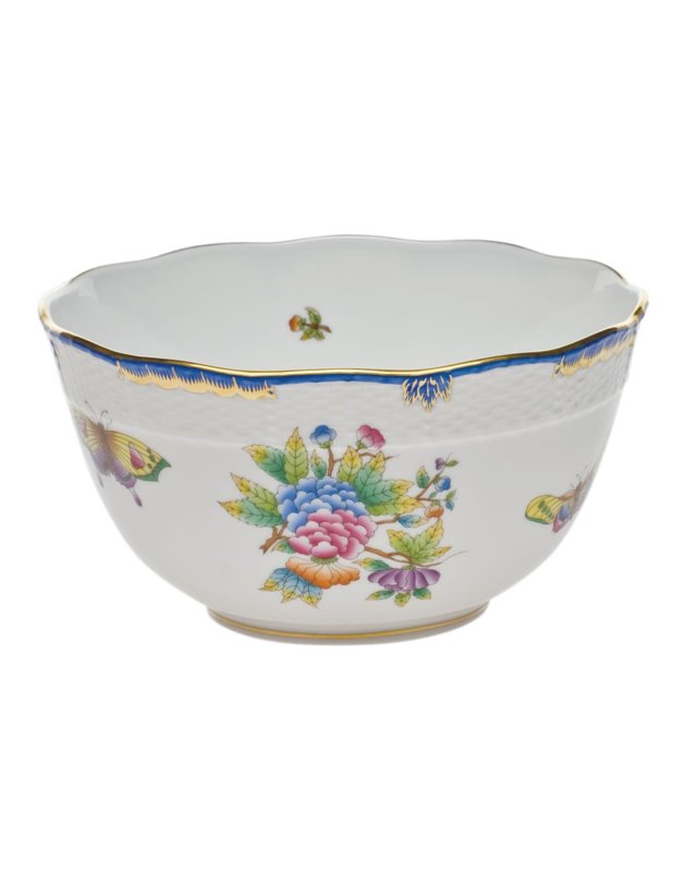 Queen Victoria Blue Round Bowl
