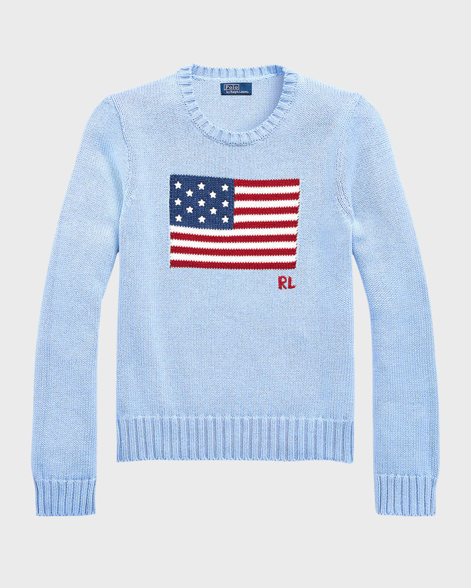 Flag Cotton Crewneck Sweater