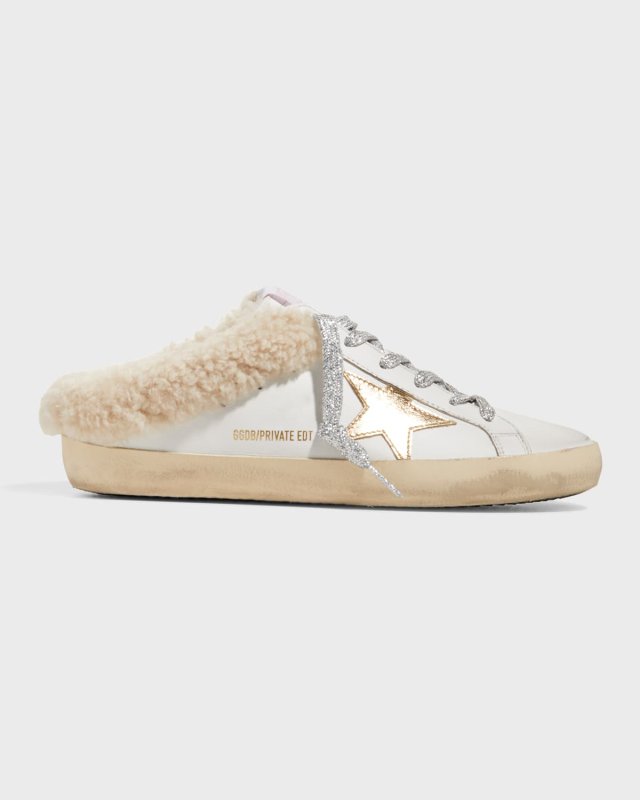Superstar Sabot Leather Shearling Sneakers