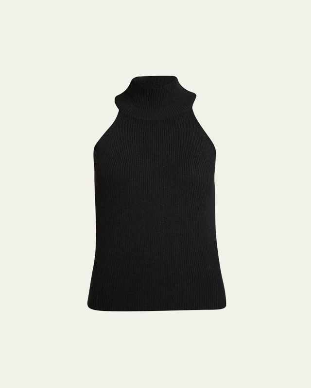 Freya Cashmere Short-Sleeve Turtleneck Sweater