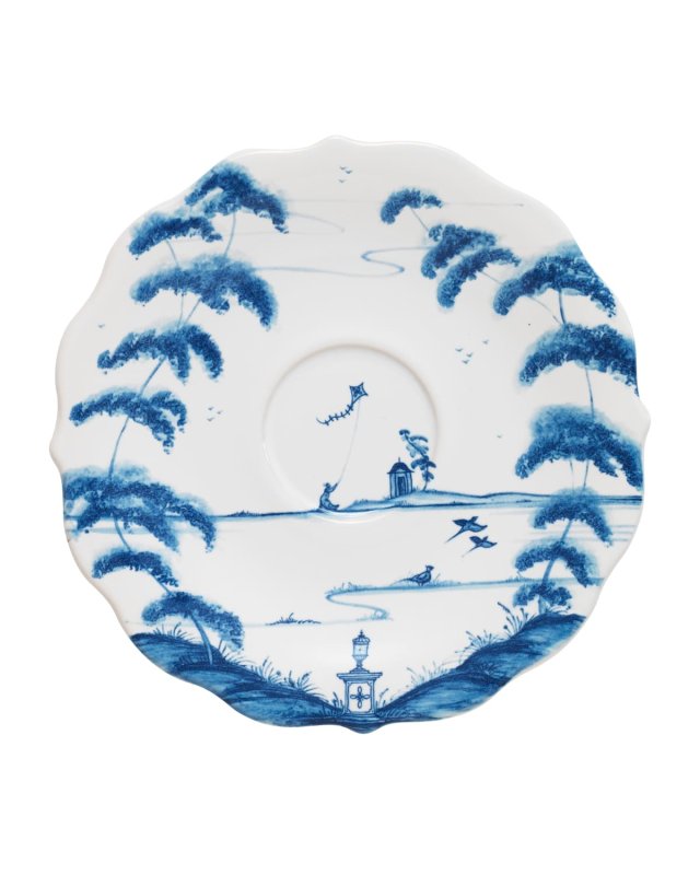 Country Estate Delft Blue Saucer, Garden Follies