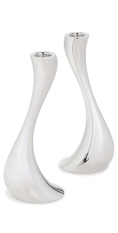 Georg Jensen Cobra Candleholder Medium 2 Pcs Stainless Steel One Size
