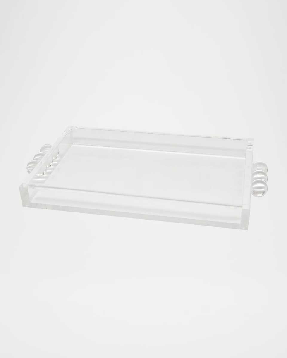 Clear Lucite Tray with Bubble Handles