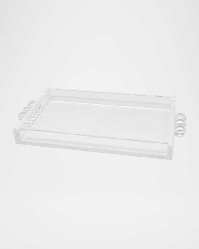 Clear Lucite Tray with Bubble Handles