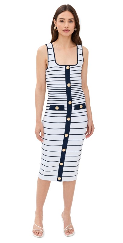 Retrofête Jennifer Knit Dress White/Navy