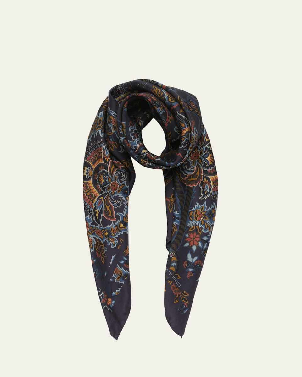 Floral Silk Square Scarf